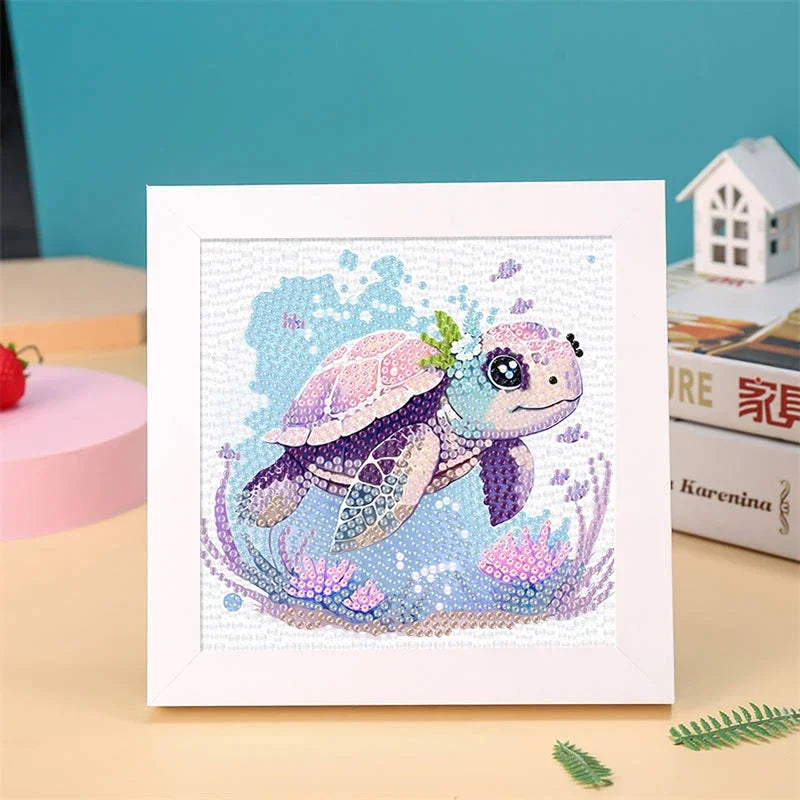 DIY Diamond Painting by Number Kits for Kids Cartoon Animal Crystal Diamond Embroidery for Up 5 Yesrs Old Children Gifts