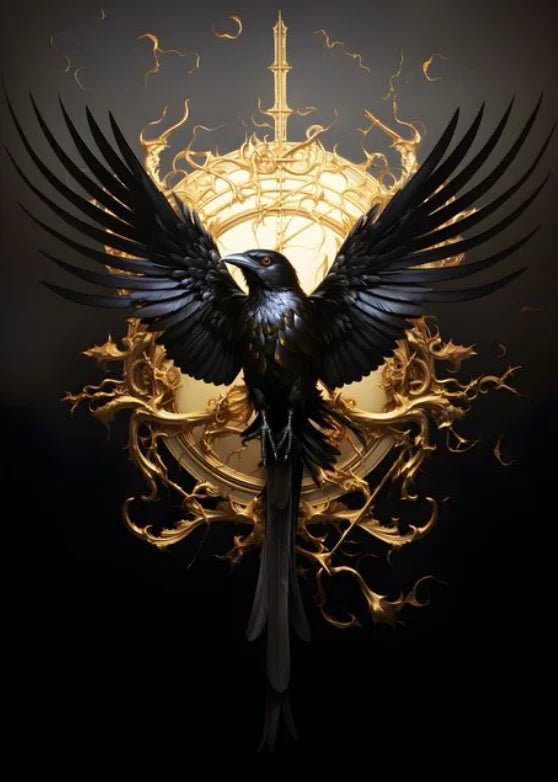 DIY Diamond Painting Kits - Transform Your Space with a Stunning Black and Gold Crow Design