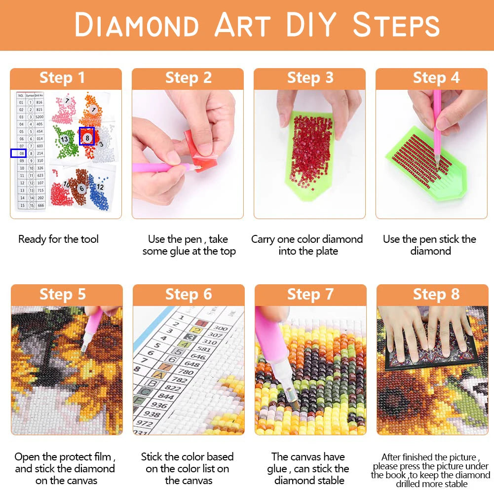Diamond Painting Full Diamond Dot Art Beautiful Moments Adorable Girl and Whimsical Cat Embroidery Mosaic Painting Pop Art Set