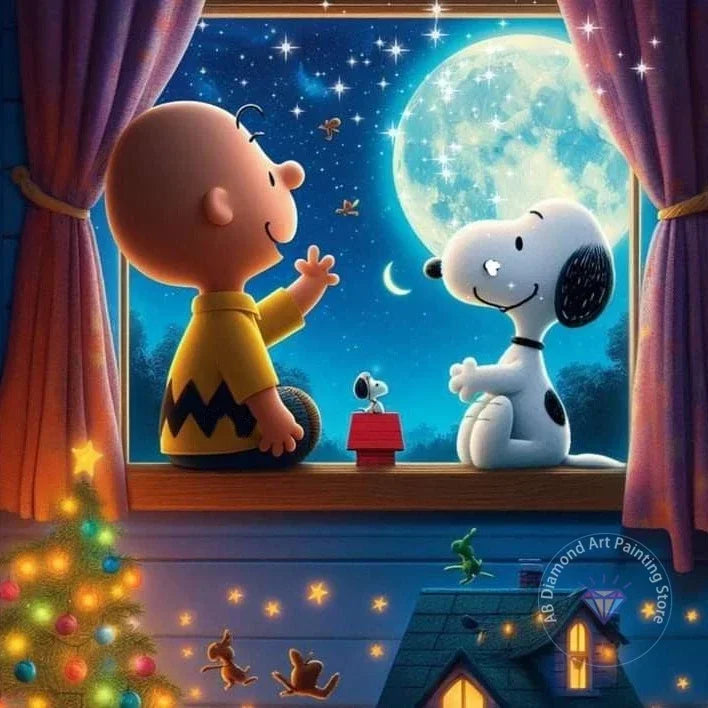 Peanuts Snoopy Diamond Painting Kit 5D DIY Diamond Handmade Art Gift Crafts Home Decor,No Frame