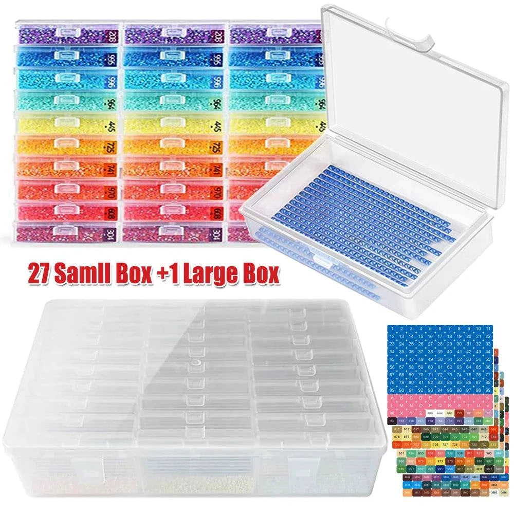 2 in 1Diamond Art Tray Storage Box, Diamond Printing Tools Accessories, Desk organizer Box For DIY Crafts Accessories Jewelry Be