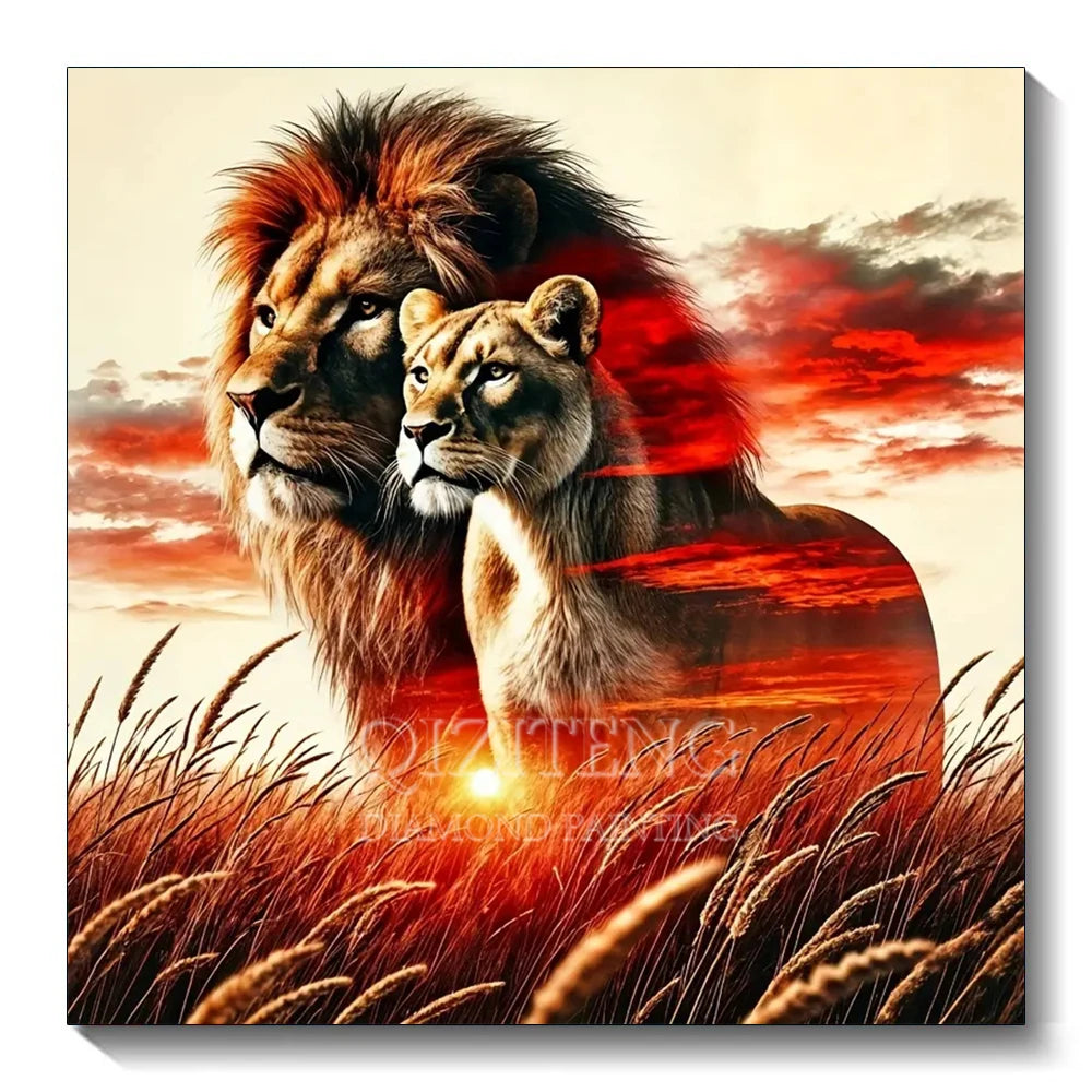 Diamond Painting Sunset Elephant Handmade 5D Diy Full Kits Diamond Mosaic Reflection Art Kit Handmade Home Decor New Arrivals