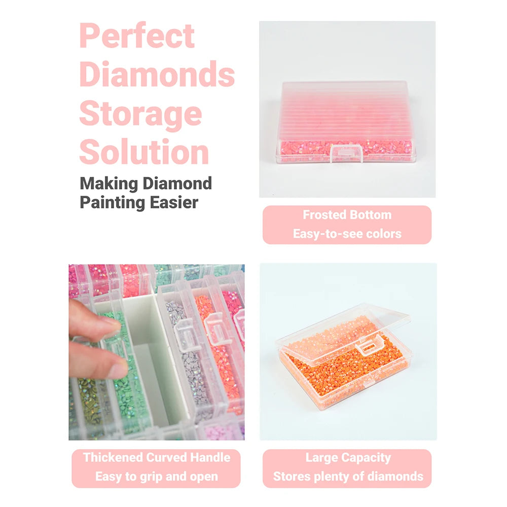 2/5/10PCS Diamond Painting Storage Containers Diamond Art Accessories Trays with Lids and lock
