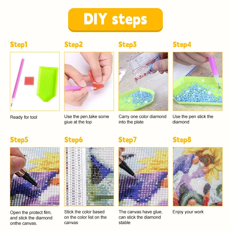 5D DIY Diamond Painting Kit Beauty Girl Warrior Moon Japanese Anime Cross Embroidery Handmade Embroidered Mosaic Art Gift