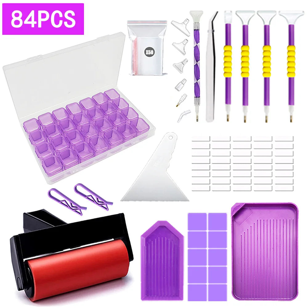 5D DIY Diamond Painting Tools Kits Drill Plate Tool Set Mosaic Glue Pen Kit Storage Containers Diamond Embroidery Accessories
