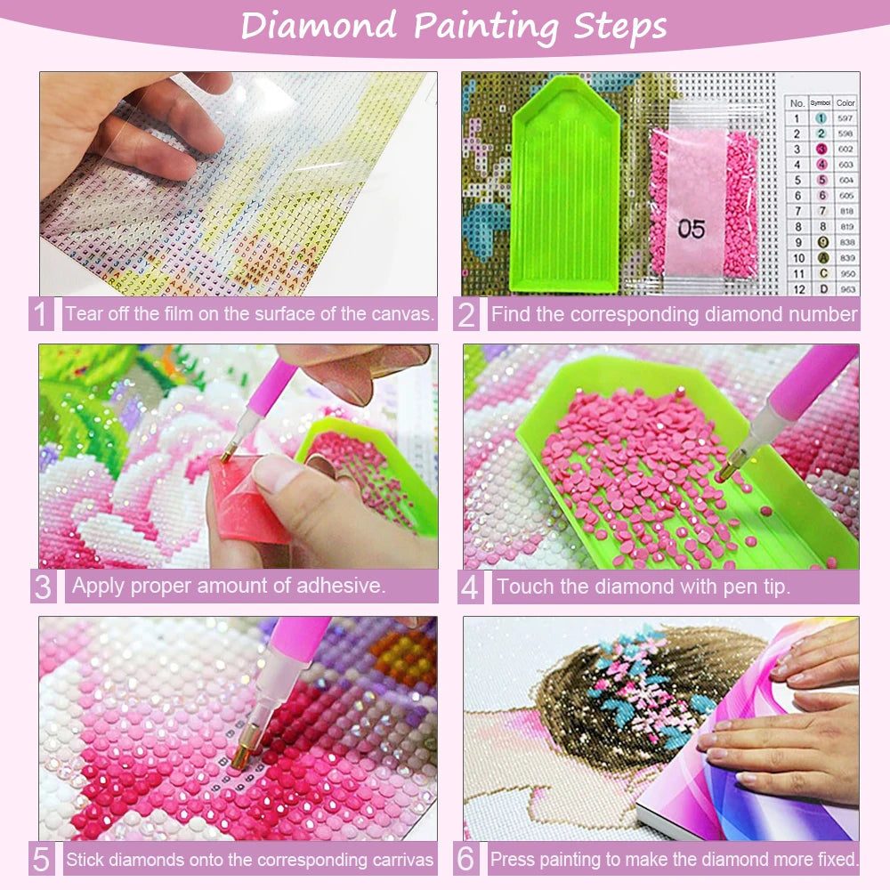 AB Diamond Painting Kit Wishing Bottle DIY Rhinestone Diamond Embroidery Landscape Heart Diamond Mosaic Art Home Decor