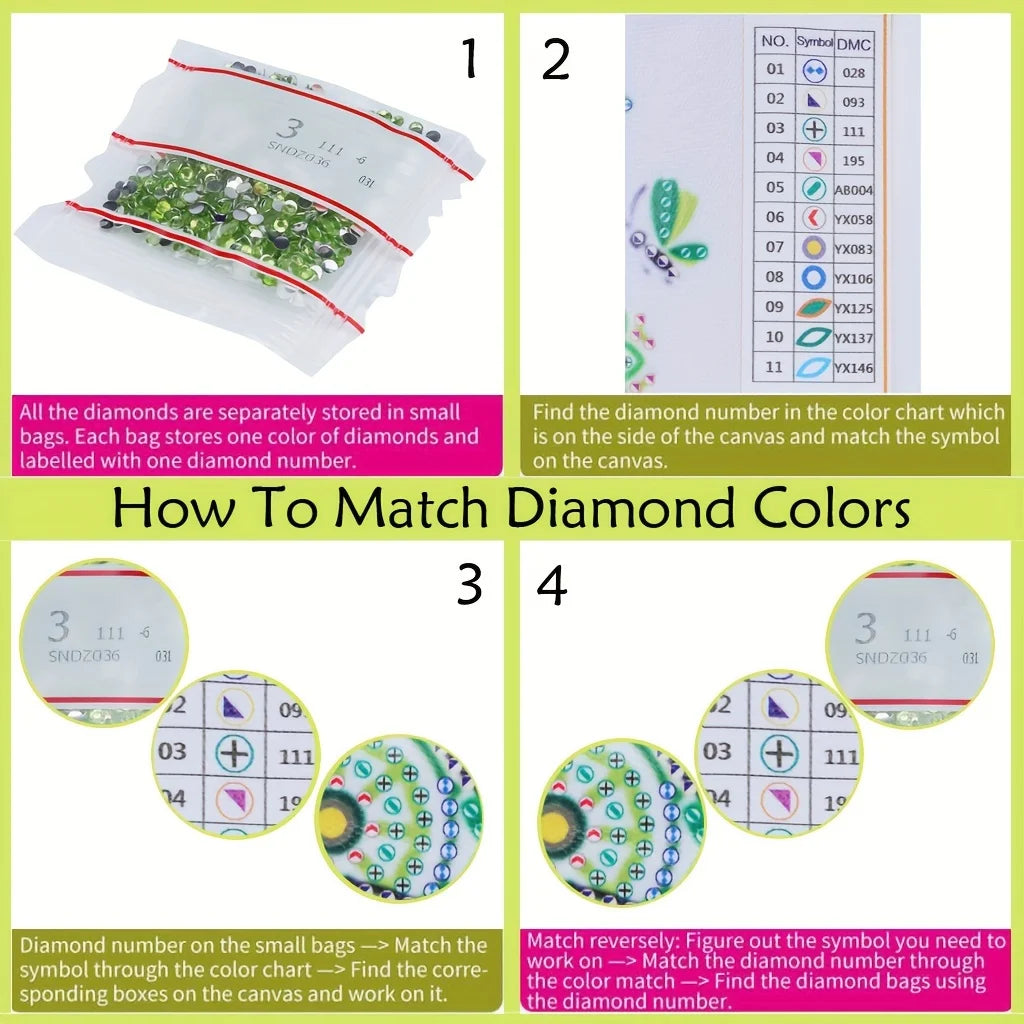 DIY Animal Diamond Painting Kit with Wooden Hanger And 3 Wall Hooks for Display Artwork Home Decor Craft Kit