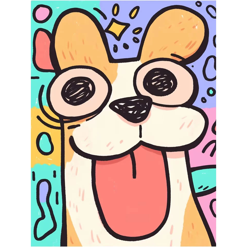 Diy Diamond Painting Kits Funny Dog Square Diamond Embroidery Animal Cross Stitch Crystal Diamond Art Home Decor ﻿
