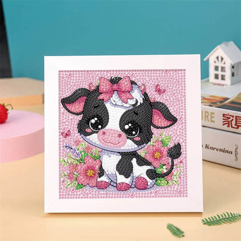 DIY Diamond Painting by Number Kits for Kids Cartoon Animal Crystal Diamond Embroidery for Up 5 Yesrs Old Children Gifts