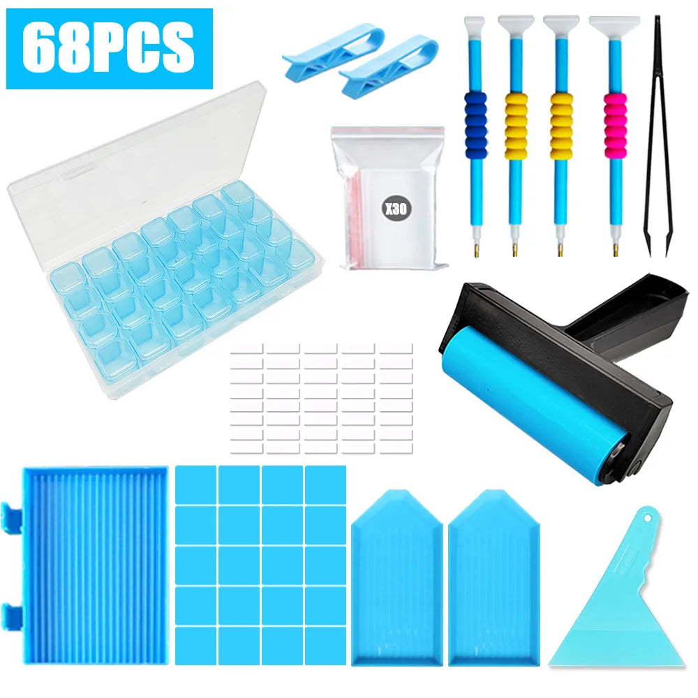 5D DIY Diamond Painting Tools Kits Drill Plate Tool Set Mosaic Glue Pen Kit Storage Containers Diamond Embroidery Accessories