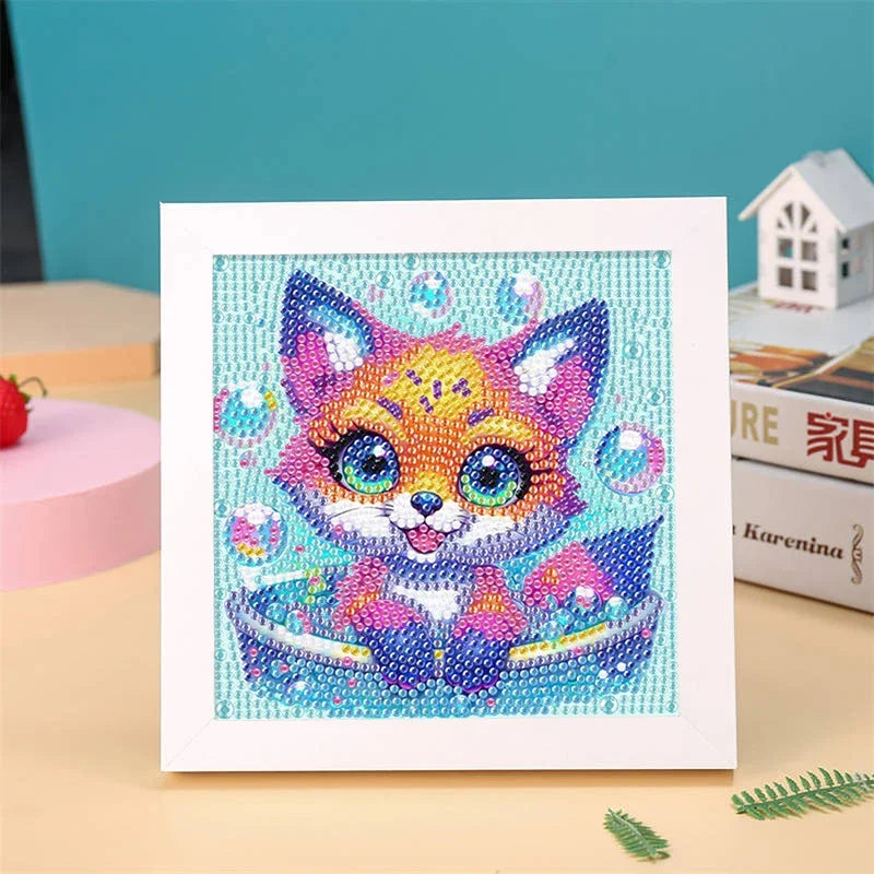DIY Diamond Painting by Number Kits for Kids Cartoon Animal Crystal Diamond Embroidery for Up 5 Yesrs Old Children Gifts