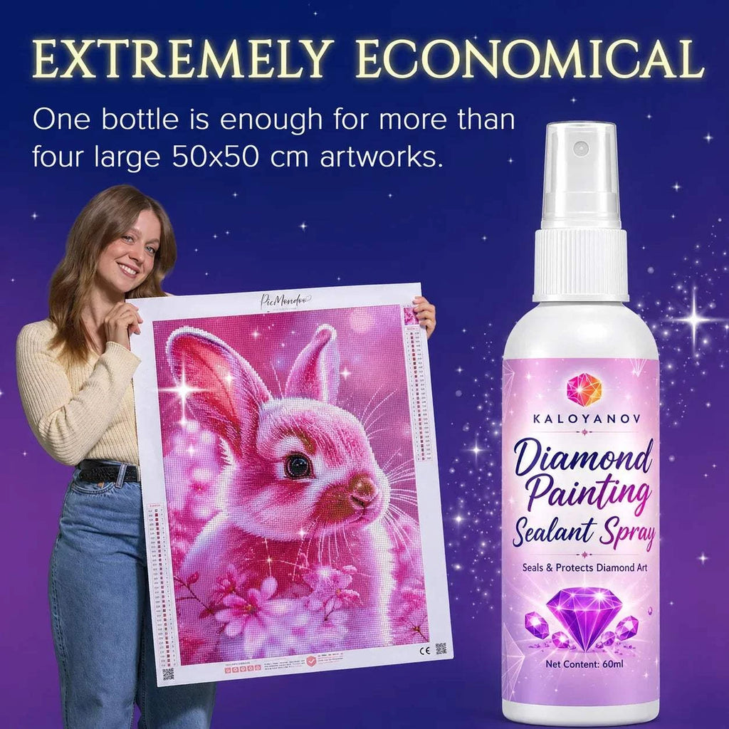 KALOYANOV Diamond Painting Sealant Spray (60ml) for Diamond Art Accessories, Clear Waterproof Finish, Easy to Use, No Yellowing