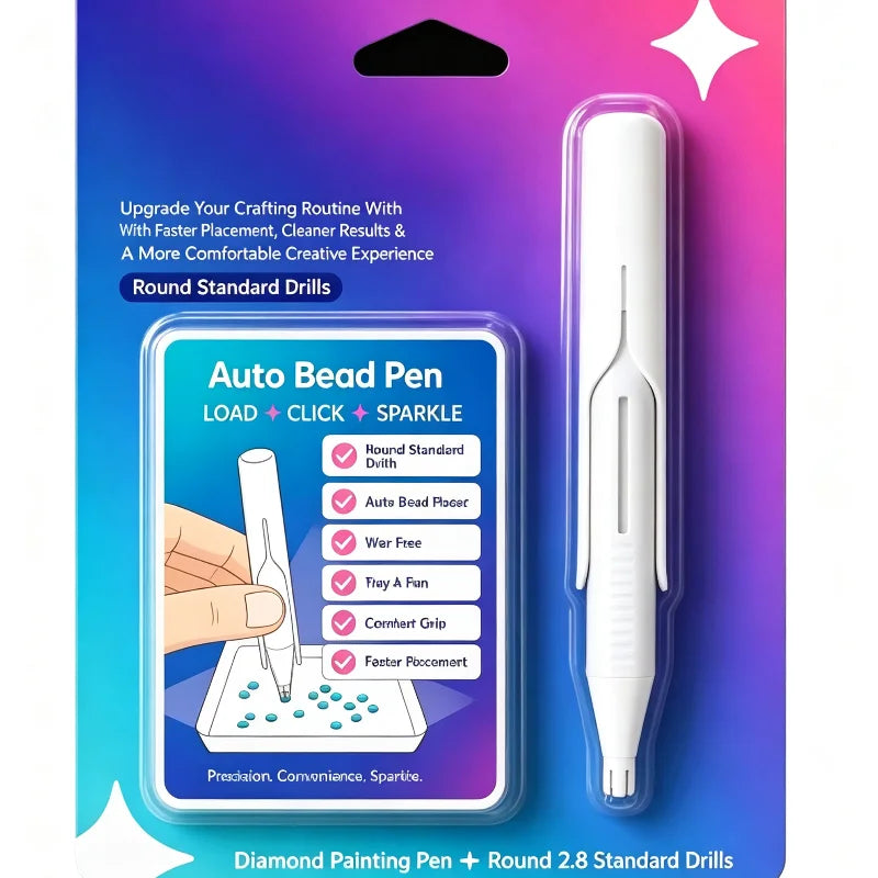 Effortless Diamond Painting Tool Pen - Auto-Feed Bead Dispenser for Creative Artistry