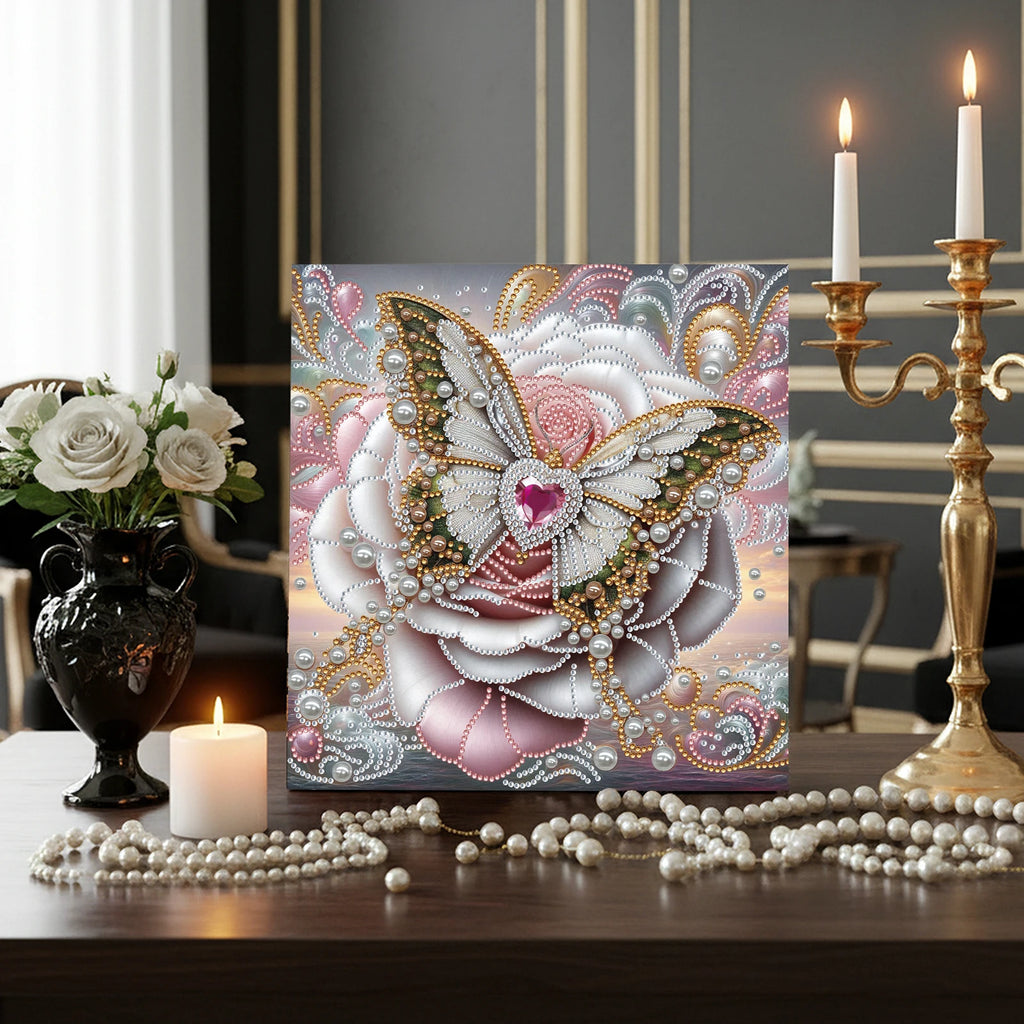 Diamond Dots Pearl Gem Painting with Frame 25x25cm Diamond Art Pearl Painting Kit for Adults & Beginners Home Wall Decor