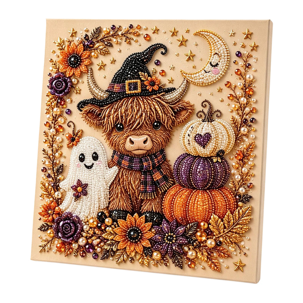 DIY Halloween Framed Diamond Art Pearl Painting Kit 7.87x7.87inch Pearl Diamond Dots Gem Art Craft Pearl Diamond Dots Painting