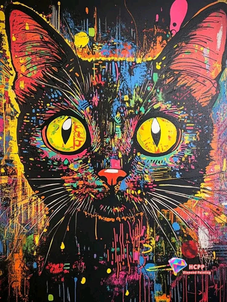 Diamond Painting Kits for Home Decor - Artistic Craft for Cat Lovers