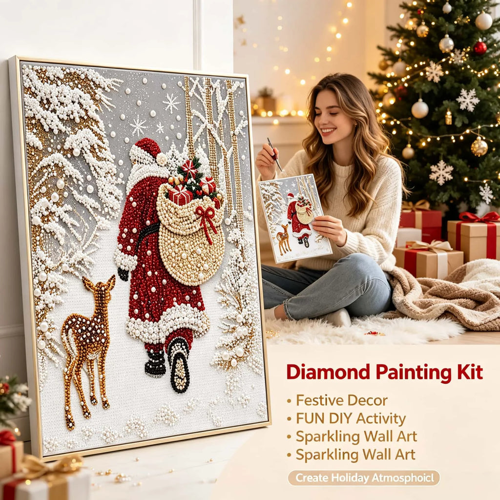 Diamond Painting DIY Wall Art Kit Landscape Animal 3D Pearl Finish Square Round Drill Sticky Canvas Relaxing Focus Home Decor