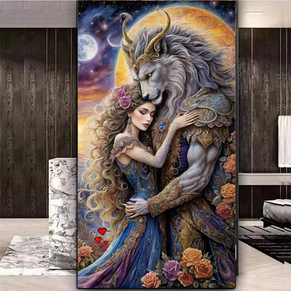 Dragon And Woman diy Diamond Painting Kits for Adults,Diamond Art For Beginner,Full Diamond Mosaic For Decor Gift Big Size