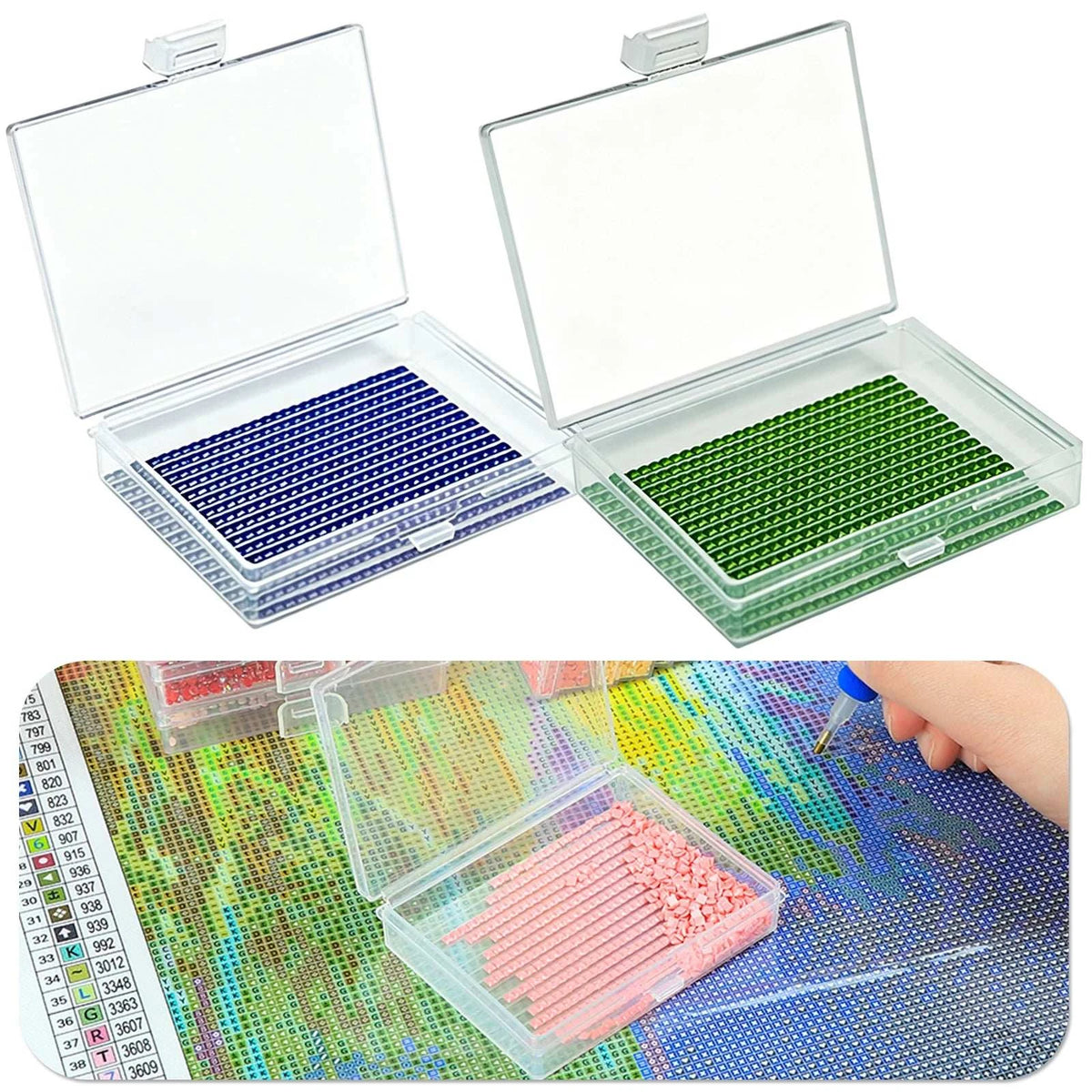 2/5/10PCS Diamond Painting Storage Containers Diamond Art Accessories Trays with Lids and lock