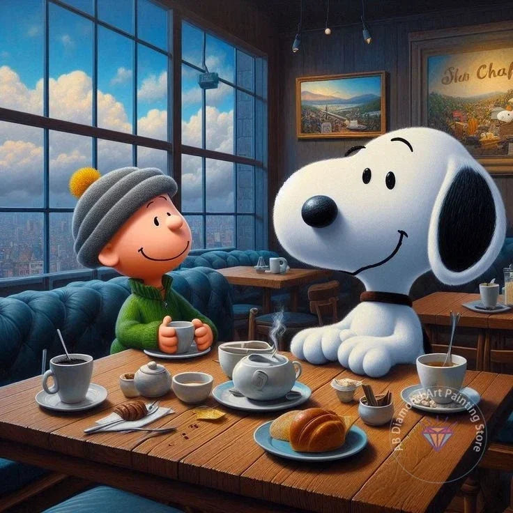 Peanuts Snoopy Diamond Painting Kit 5D DIY Diamond Handmade Art Gift Crafts Home Decor,No Frame