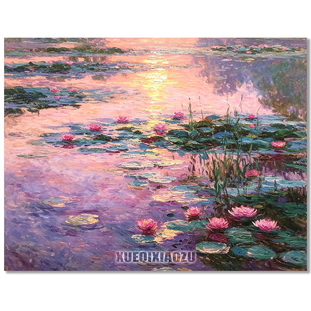 5D DIY Diamond Painting Kit Monet Water Lilies Pond Famous Impressionism Art Full Drill Diamond Mosaic Home Wall Decor Gift
