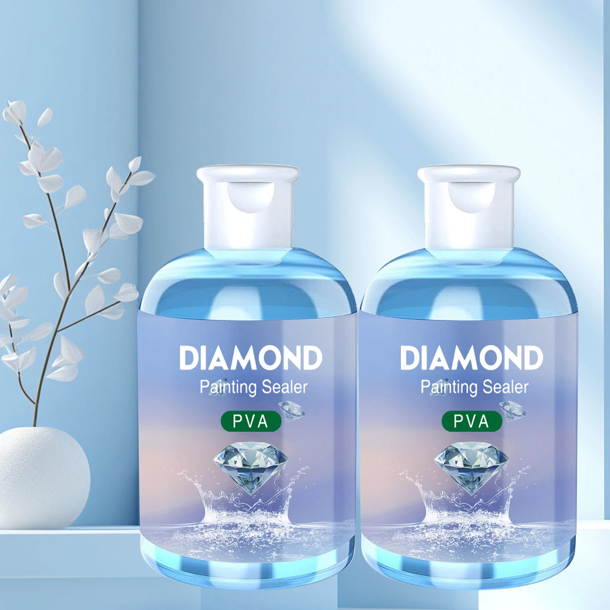 Diamond Painting Sealer Glue Kits 120ML with 3 Pcs Brushes Puzzle Glue Diamond Painting Accessories and Tools for Adults