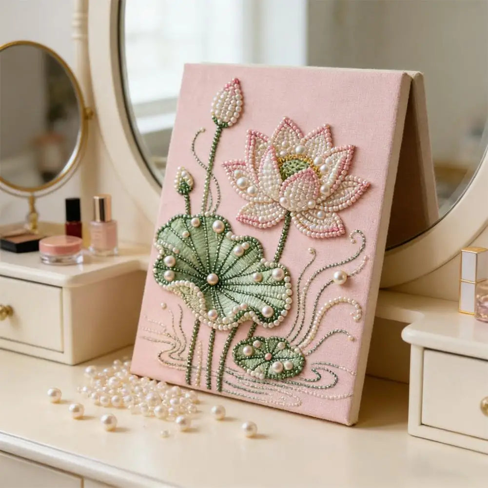 DIY Flower Pearl Diamond Art Kits for Adults/Beginners Gift Home Decor Art Pearl Gem Painting Picture 20*30CM Arts Craft