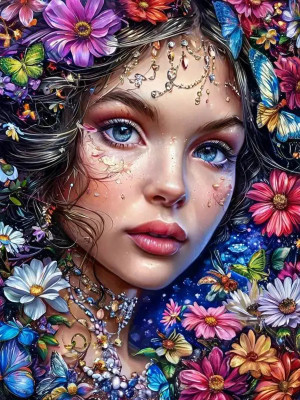 Diy Diamond Painting Kits New Collection Flower Woman Full Mosaic Art Rhinestone Embroidery Beautiful Girl Picture Wall Decor