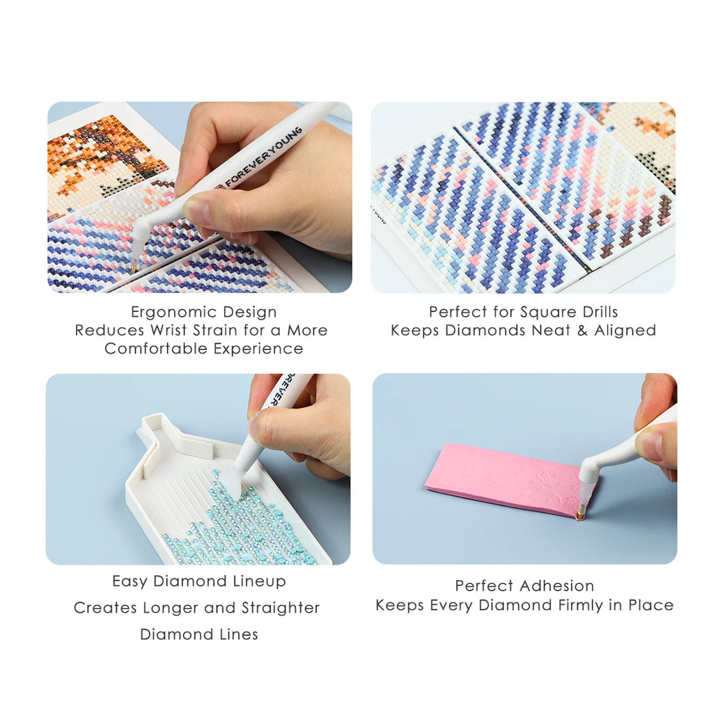 Diamond Painting Premium Tool Kit 2 Options - With/Without Roller, Diamond Art Tools Set for Adults Kids Beginner