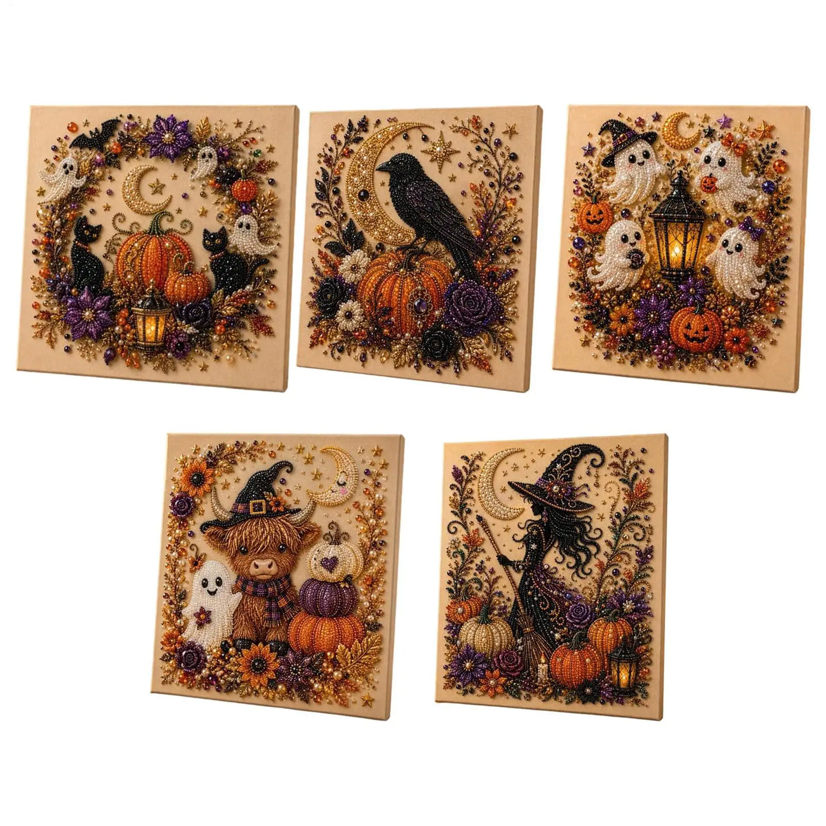 DIY Halloween Framed Diamond Art Pearl Painting Kit 7.87x7.87inch Pearl Diamond Dots Gem Art Craft Pearl Diamond Dots Painting