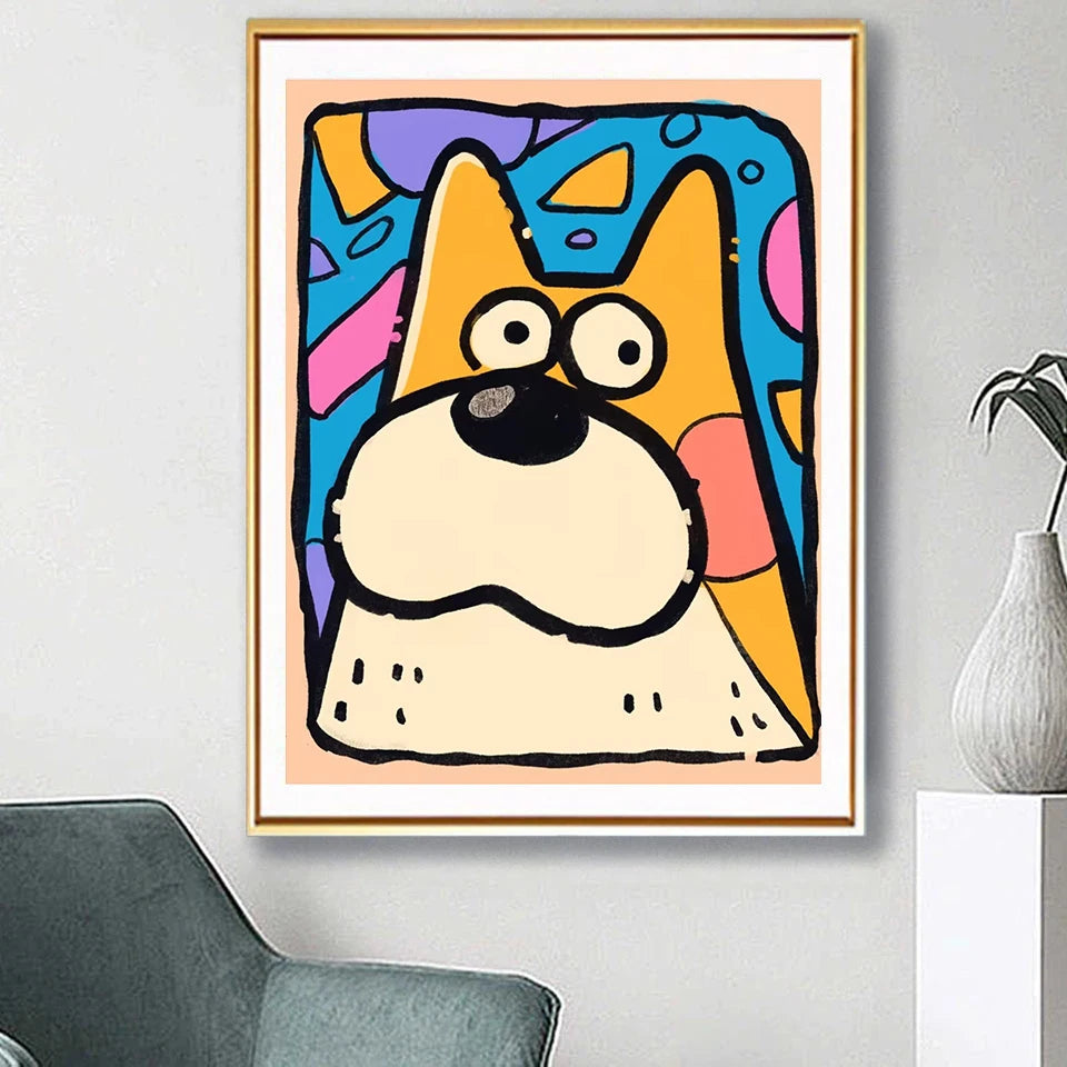 Diy Diamond Painting Kits Funny Dog Square Diamond Embroidery Animal Cross Stitch Crystal Diamond Art Home Decor ﻿