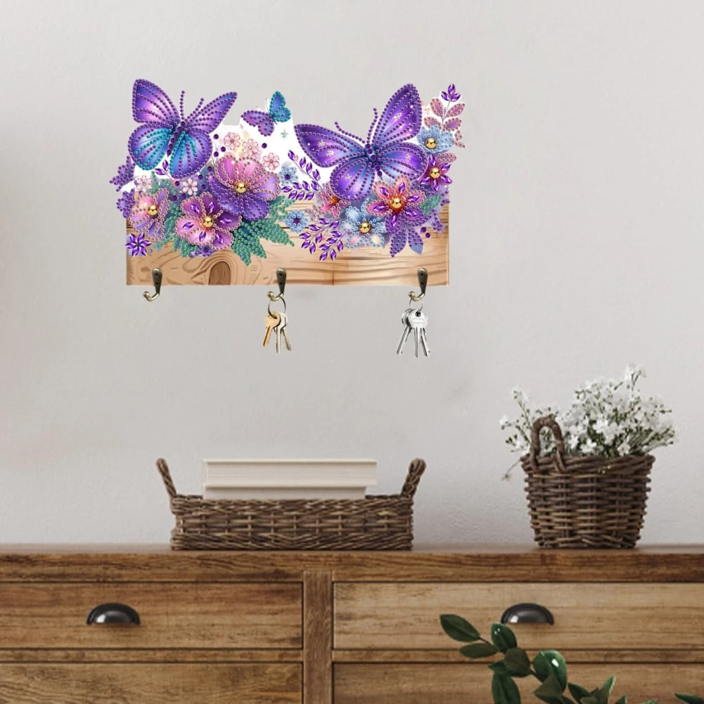 DIY Animal Diamond Painting Kit with Wooden Hanger And 3 Wall Hooks for Display Artwork Home Decor Craft Kit