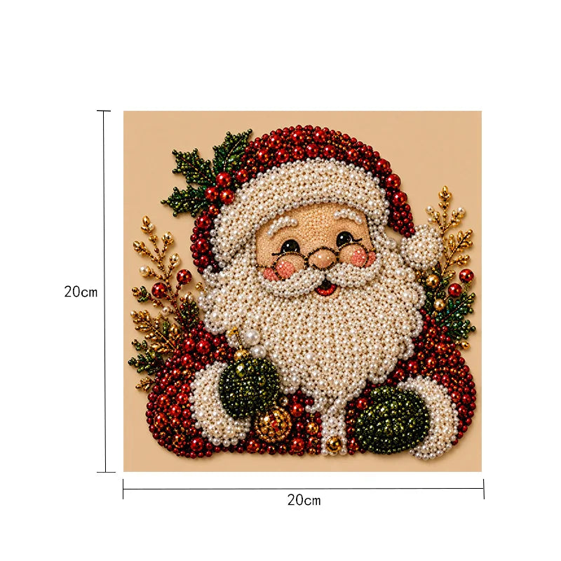 Christmas Pearl Painting Art Kit With Frame, DIY Pearl Art Craft Kit Diamond Dots Beads Handmade Painting For Home Decor Items