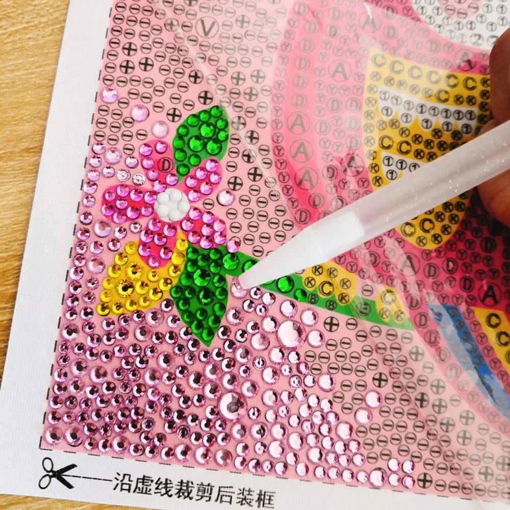 DIY Diamond Painting by Number Kits for Kids Cartoon Animal Crystal Diamond Embroidery for Up 5 Yesrs Old Children Gifts