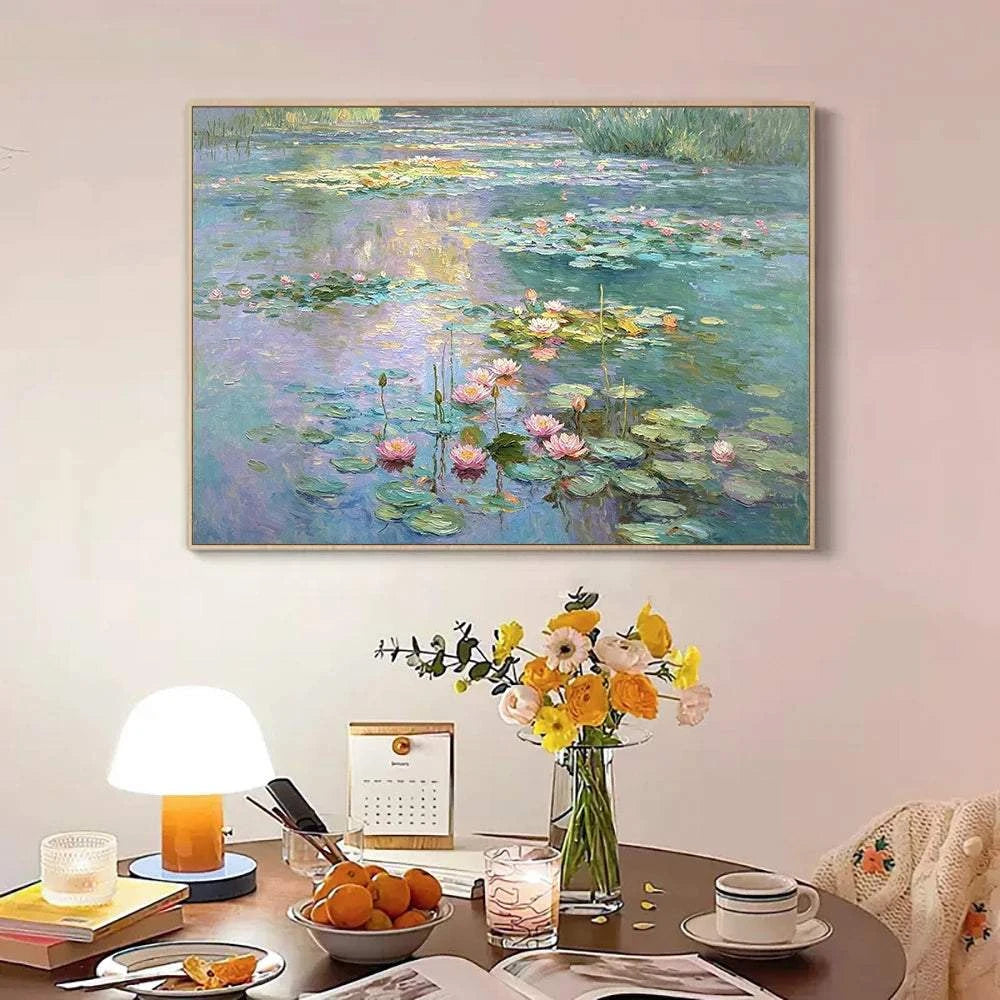 5D DIY Diamond Painting Kit Monet Water Lilies Pond Famous Impressionism Art Full Drill Diamond Mosaic Home Wall Decor Gift