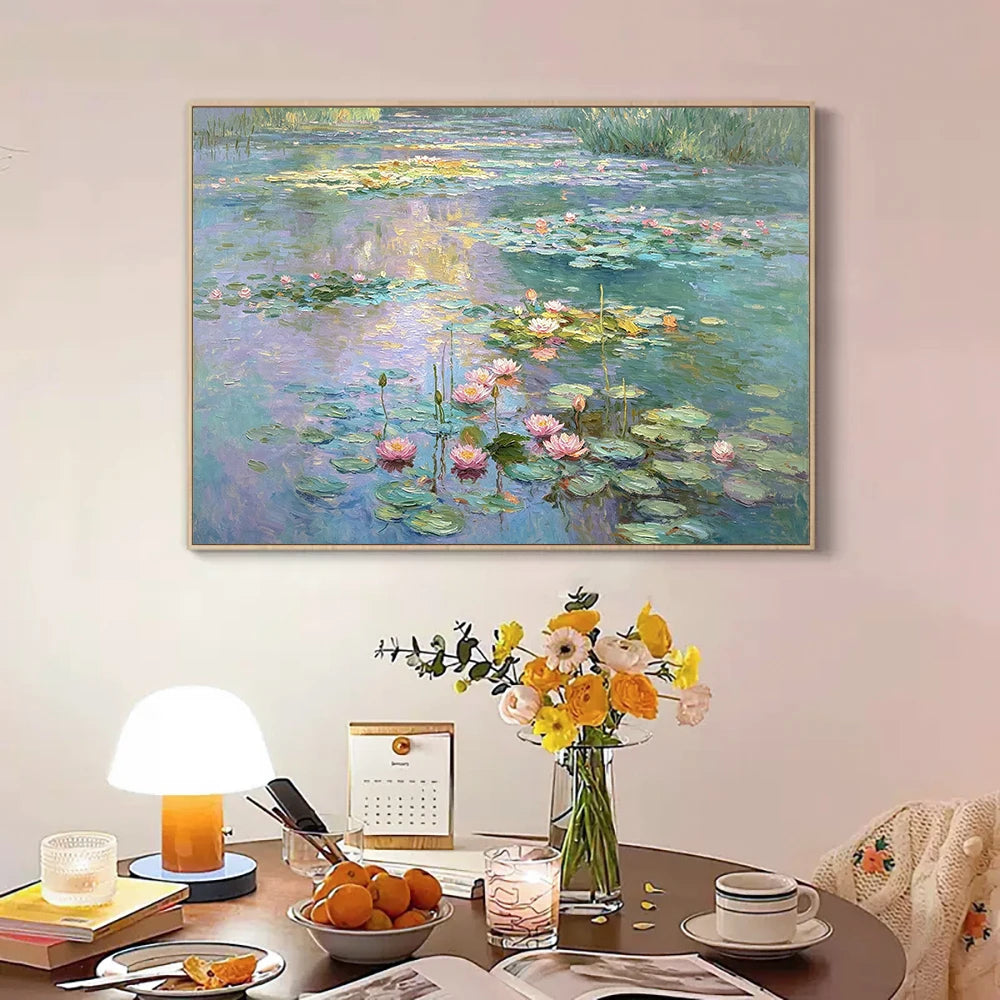 5D DIY Diamond Painting Kit Monet Water Lilies Pond Famous Impressionism Art Full Drill Diamond Mosaic Home Wall Decor Gift