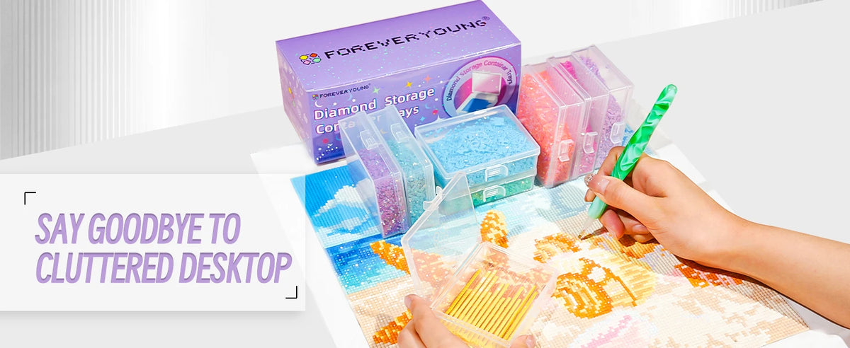 8pcs Diamond Painting Accessories Trays with Lids, Easy to Carry,2-in-1 Diamond Art Storage and Diamond Art Trays, Bead Storage