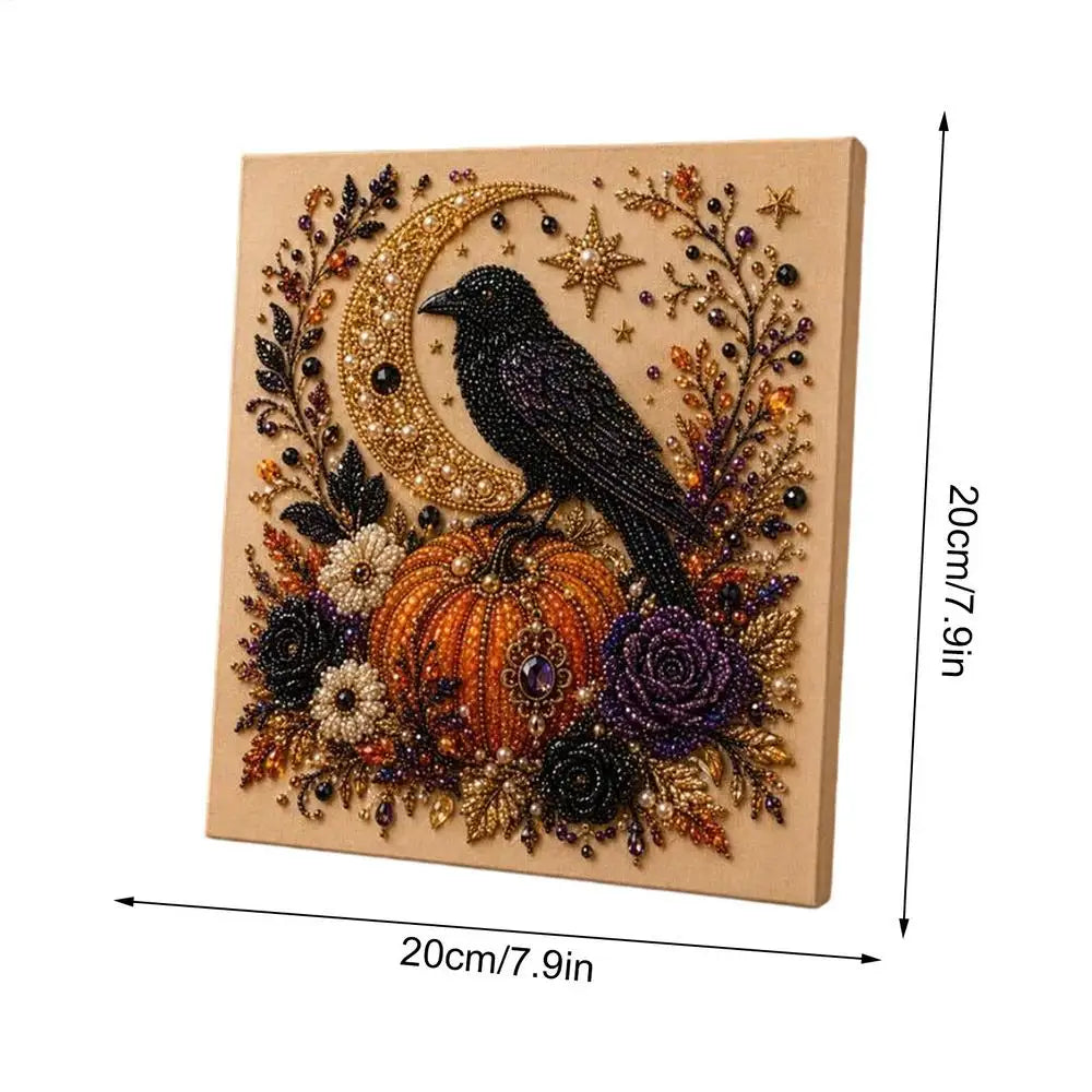DIY Halloween Framed Diamond Art Pearl Painting Kit 7.87x7.87inch Pearl Diamond Dots Gem Art Craft Pearl Diamond Dots Painting