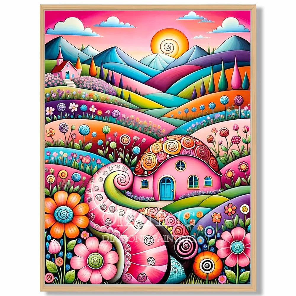 Transform Your Space with the DIY Diamond Painting Kit: Pink Flower Field Elegance