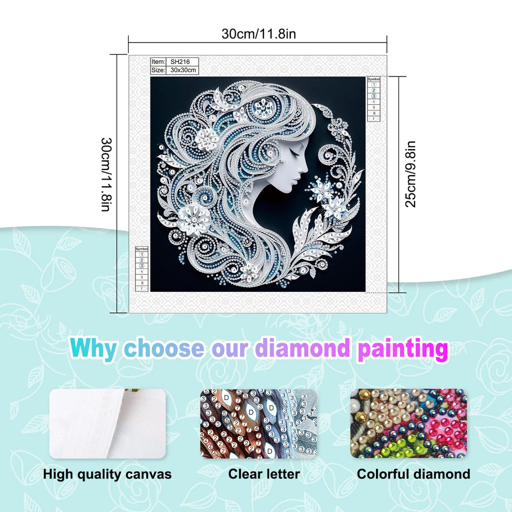 Special Shape Diamond Art Painting Kits for Adults and Beginners,DIY beauty Diamond Art Painting for Home Wall Decoration Gifts