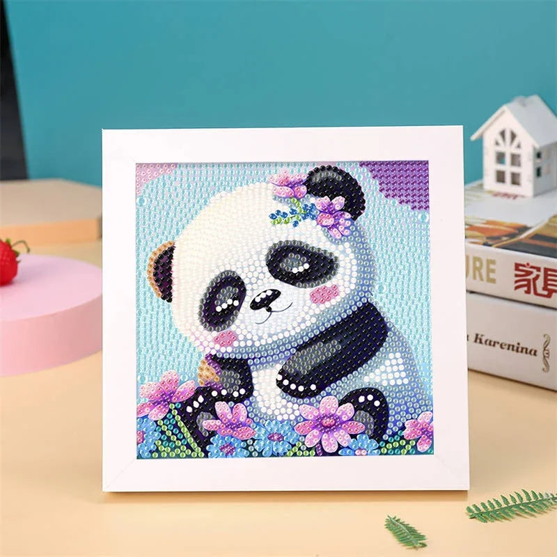 DIY Diamond Painting by Number Kits for Kids Cartoon Animal Crystal Diamond Embroidery for Up 5 Yesrs Old Children Gifts