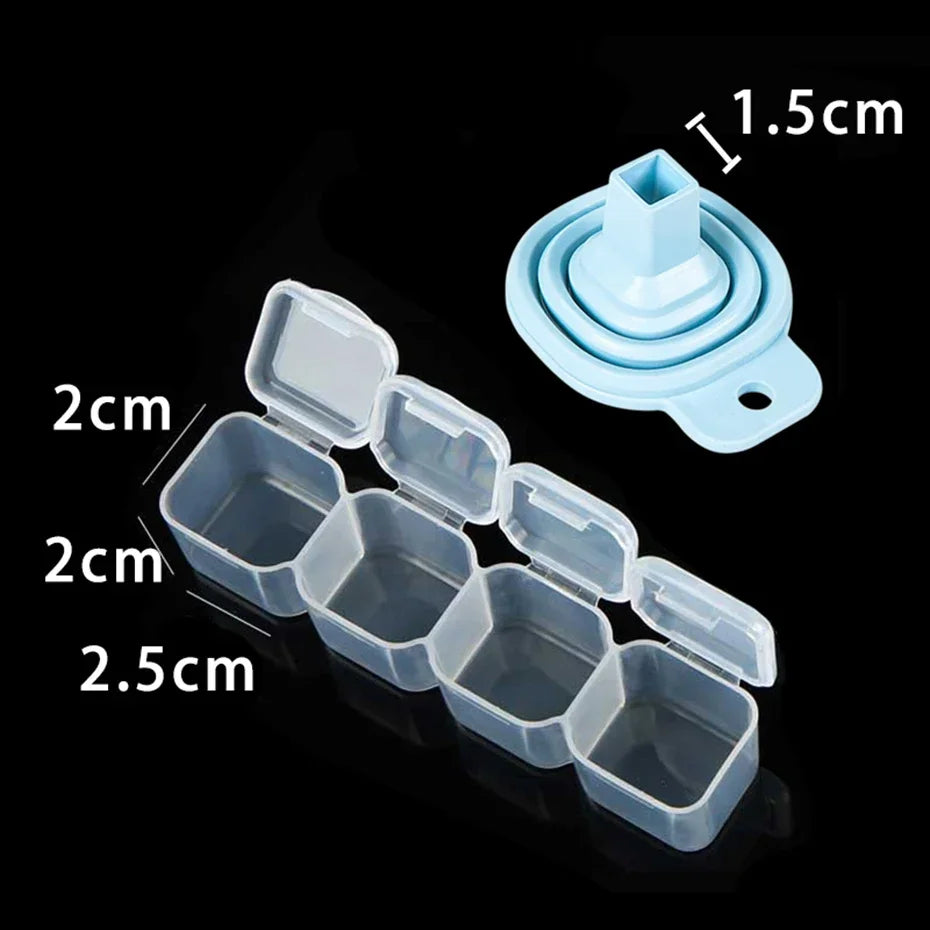 Diamond Painting Tools Sets with 64/56/42/28 Cells Plastic Storage Box Funnel Stickers etc Kit for Diamond Painting Embroidery
