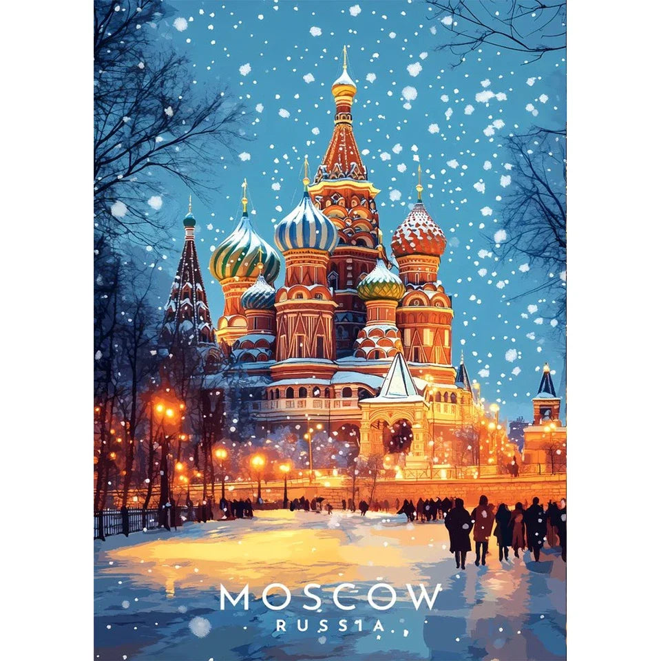 Diamond Painting Kit New York, Tokyo City Scenery Decoration DIY Full Drill World City Scenery Mosaic Cross Embroidery Set Gifts