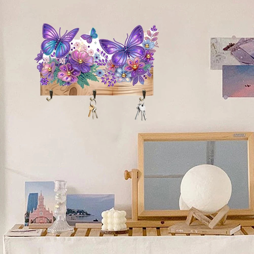 DIY Animal Diamond Painting Kit with Wooden Hanger And 3 Wall Hooks for Display Artwork Home Decor Craft Kit