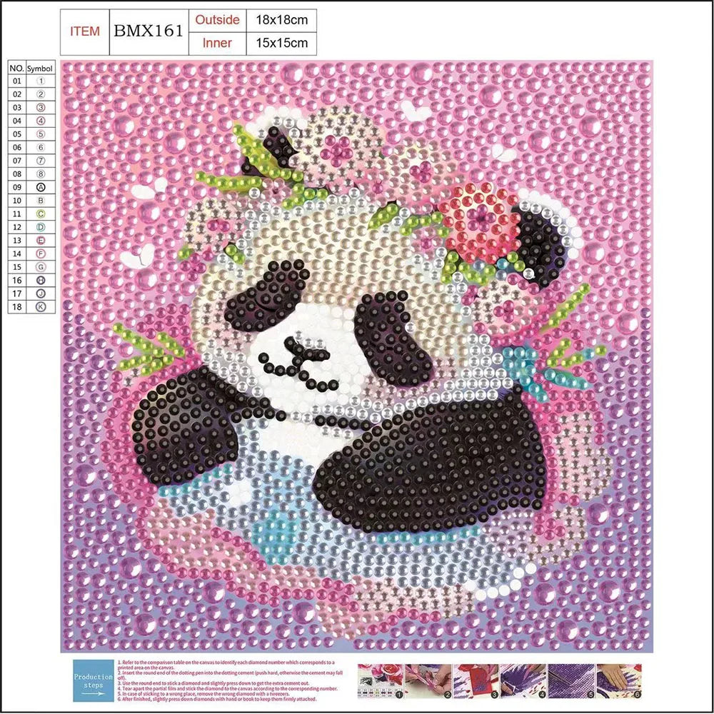 Sparkling Drill 5D DIY Diamond Painting Kit Cute Panda Diamonds Art Paint Set Suitable For Adult Release Stress Play With Family