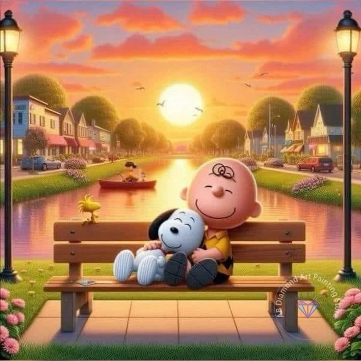 Peanuts Snoopy Diamond Painting Kit 5D DIY Diamond Handmade Art Gift Crafts Home Decor,No Frame