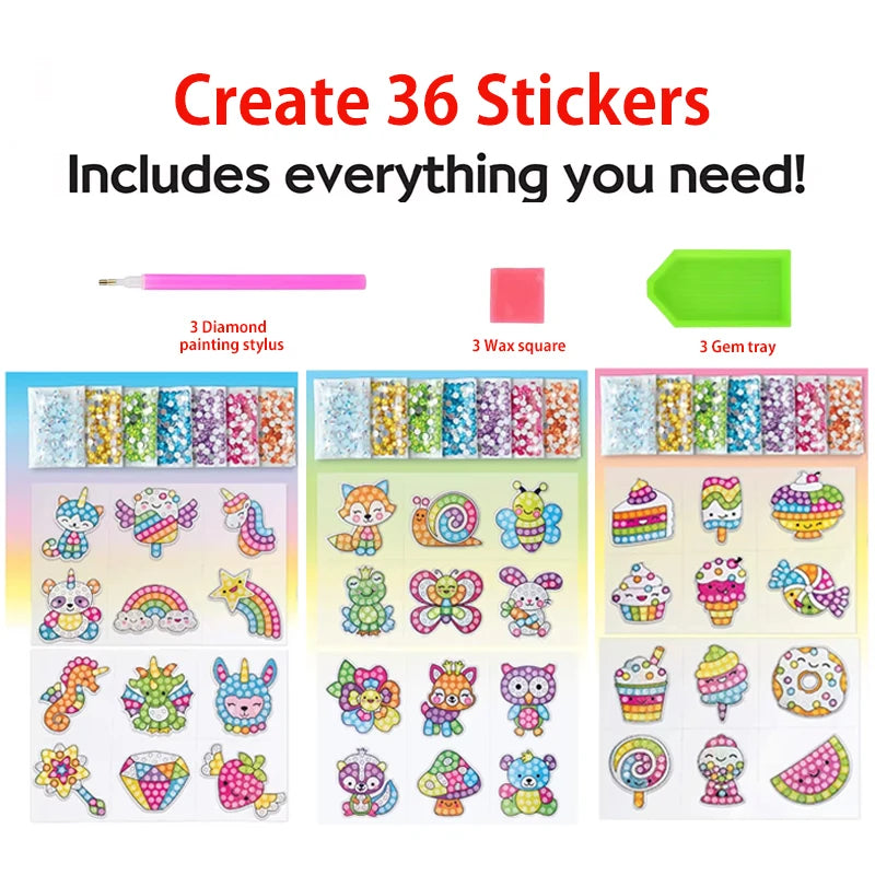 Create Your Own Sweets Diamond Kit Create Art Stickers Kids Big Gem Diamond Painting 5D Diamond Painting by Number for Kids