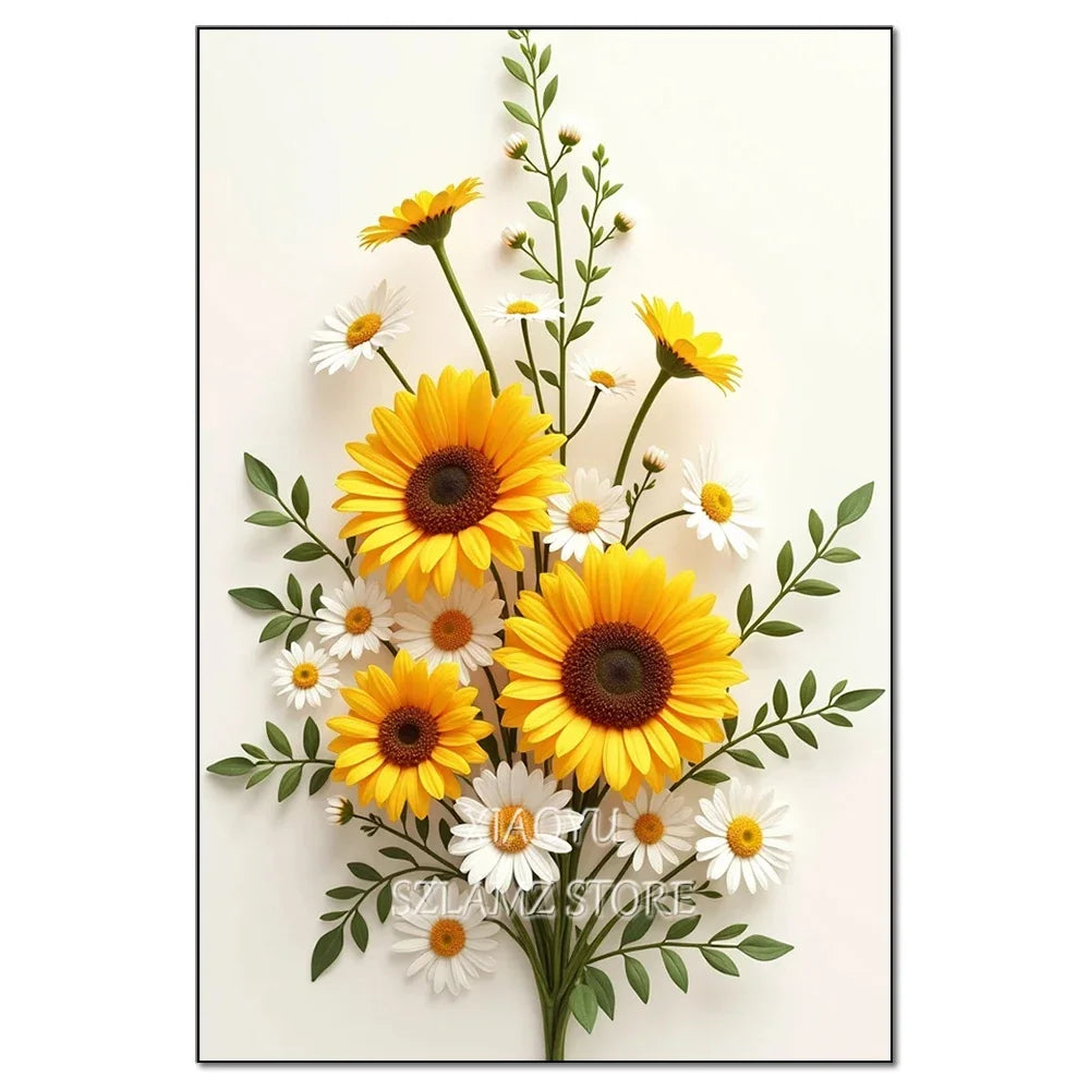 Large Size Bouquet Diamond Painting Kit Flower Diamond Mosaic Embroidery Cross Stitch Kit Art DIY Home Decor Gift