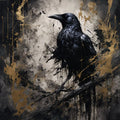 5D DIY Diamond Painting Kit - Mysterious Black Crow, Round Diamond Canvas Art DIY Handicrafts