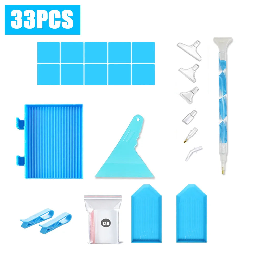 5D DIY Diamond Painting Tools Kits Drill Plate Tool Set Mosaic Glue Pen Kit Storage Containers Diamond Embroidery Accessories